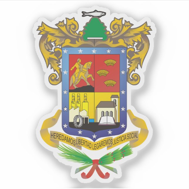 Adesivo Casaco de armas de Michoacán de Ocampo, México (Frente)