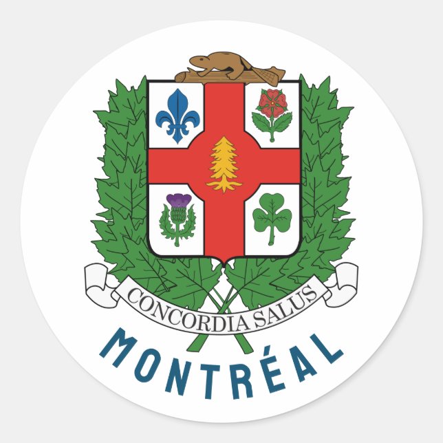 Adesivo Casaco de Armas de Montréal, CANADÁ (Frente)