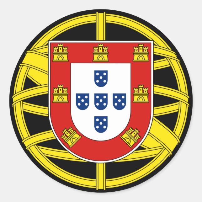 Adesivo Casaco de Armas de Portugal (Cacau Menor) (Frente)