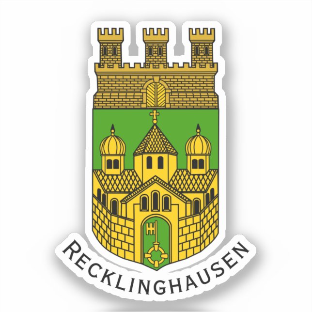Adesivo Casaco de Armas de Recklinghausen, Alemanha (Frente)