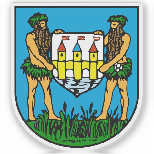 Adesivo Casaco de armas de Schwechat, Áustria (Frente)