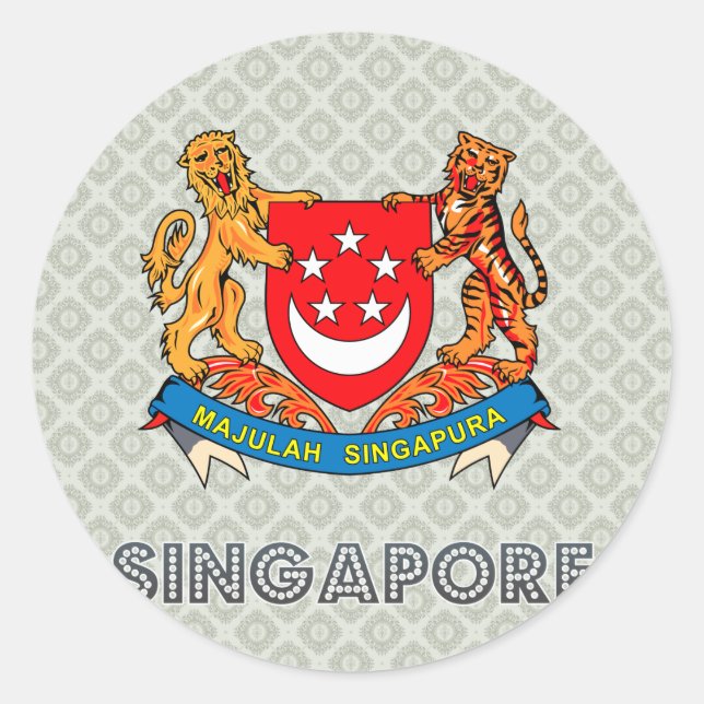 Adesivo Casaco de armas de Singapura (Frente)