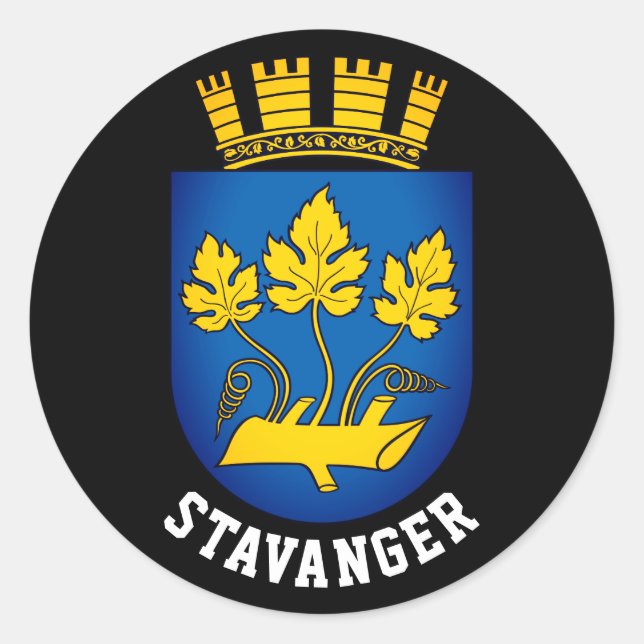 Adesivo Casaco de Armas de Stavanger, Noruega (Frente)
