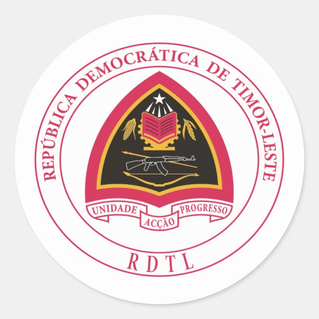 Adesivo Casaco de Armas de Timor Leste (Frente)