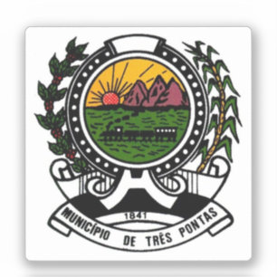 Adesivo Casaco de Armas de Três Pontas, Minas Gerais - BRA