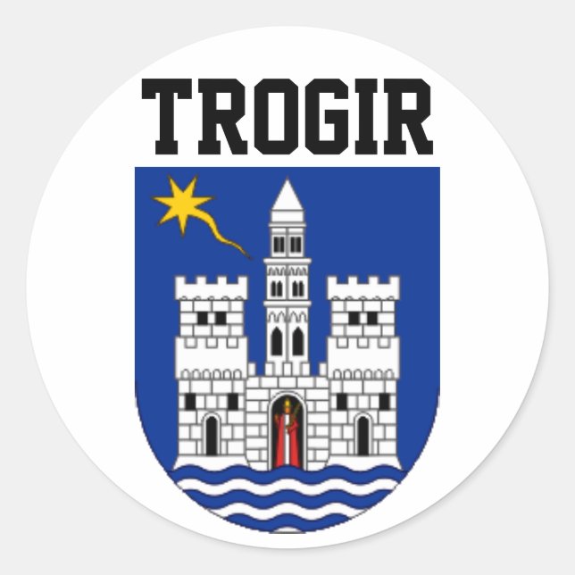 Adesivo Casaco de Armas de Trogir, Croácia (Frente)