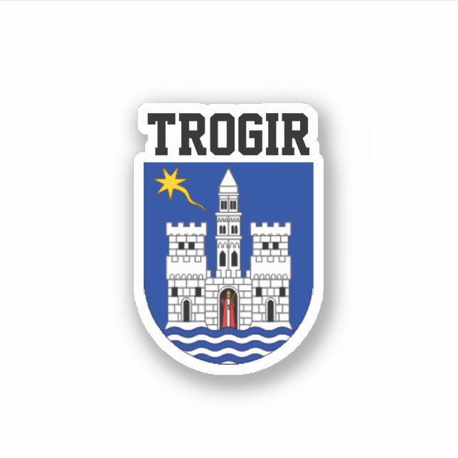 Adesivo Casaco de Armas de Trogir, Croácia (Frente)