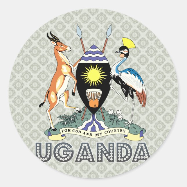 Adesivo Casaco de armas de Uganda (Frente)