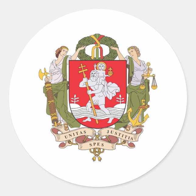 Adesivo Casaco De Armas De Vilnius (Frente)