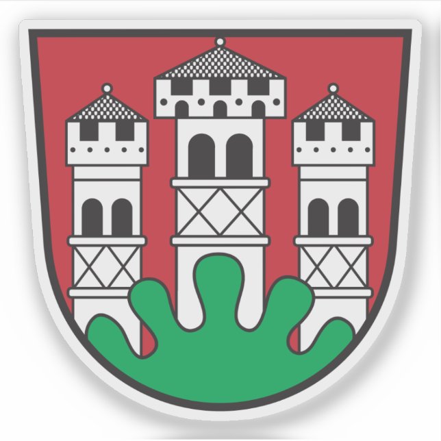 Adesivo Casaco de armas de Völkermarkt, Áustria (Frente)
