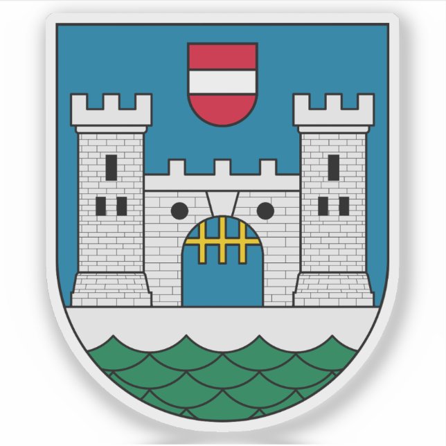 Adesivo Casaco de armas de Wels, Áustria (Frente)