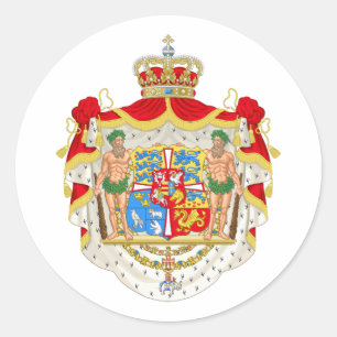 Adesivo Casaco de Armas Dinamarquesas Vintage da Dinamarca