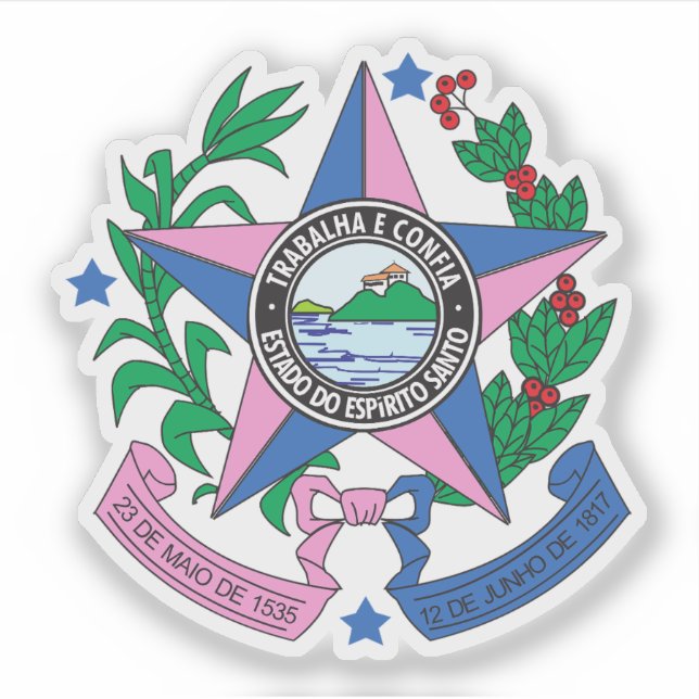 Adesivo Casaco de armas do Estado do Espírito Santo, Brasi (Frente)