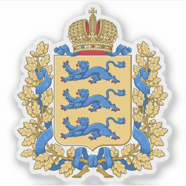 Adesivo Casaco de armas do Governo da Estônia (Frente)