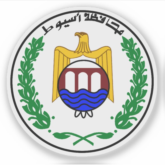 Adesivo Casaco de armas do Governo de Assiut, Egito (Frente)