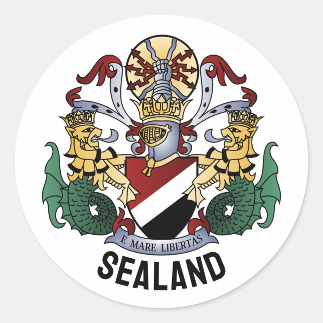 Adesivo Casaco de Armas do Principado de Sealand (Frente)