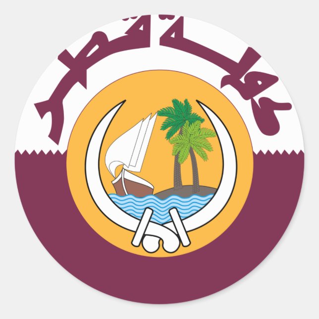 Adesivo casaco de armas do Qatar (Frente)