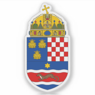 Adesivo Casaco de armas do Reino da Croácia-Eslavónia
