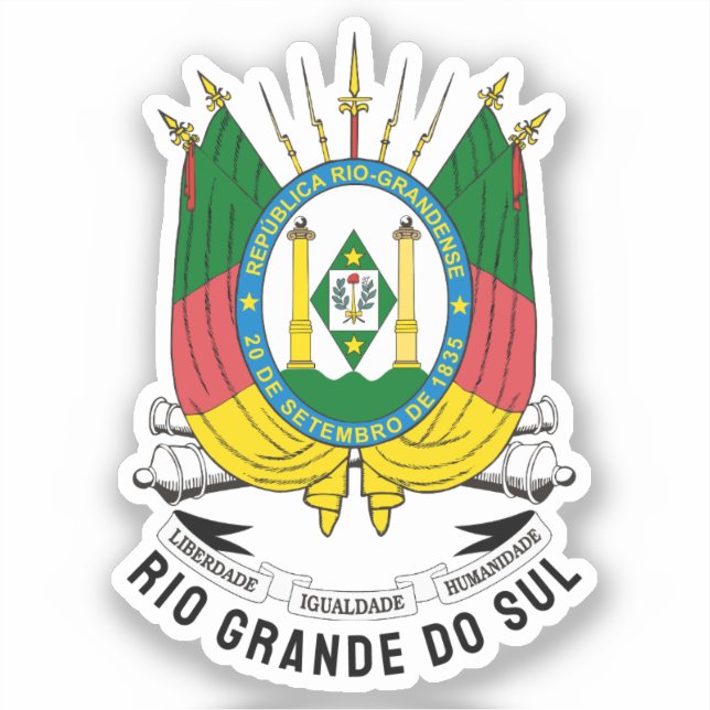 Adesivo Casaco de armas do Rio Grande do Sul - Brasil (Frente)
