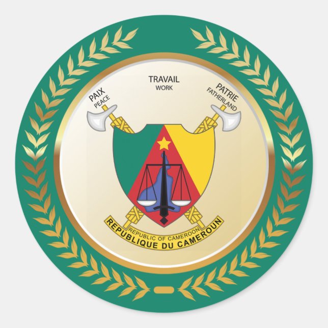 Adesivo Casaco de Armas dos Camarões (Frente)