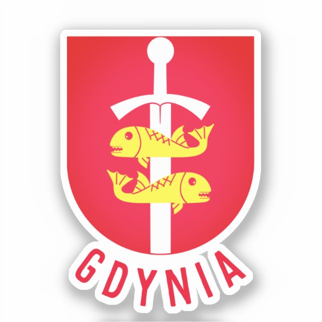Adesivo Casaco de armas Gdynia, Polônia (Frente)