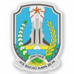 Adesivo Casaco de armas na província de East Java, Indonés