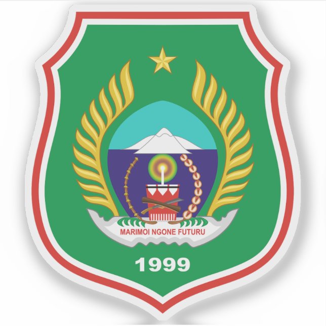 Adesivo Casaco de armas na província de North Maluku, Indo (Frente)