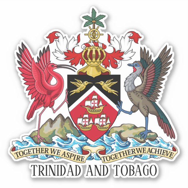 Adesivo Casaco de Armas Nacional Trinidad e Tobago (Frente)