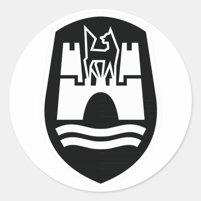 Adesivo Casaco de Armas Wolfsburg (branco preto) (Frente)
