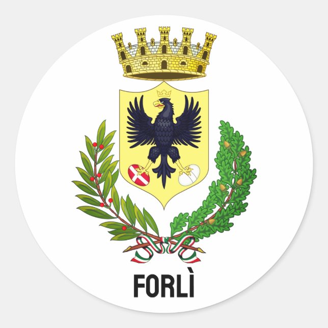 Adesivo Casaco de braços de Forlì, ITÁLIA (Frente)