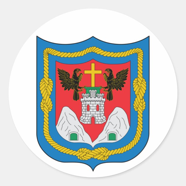 Adesivo Casaco de Braços de Quito, Pau redondo Clássico do (Frente)