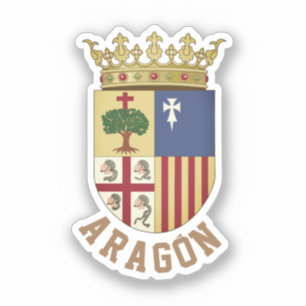 Adesivo Casaco do braço de Aragão (comunidade autônoma) Es