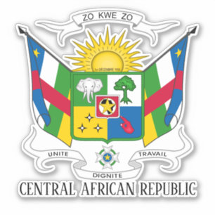 Adesivo Casaco Nacional De Armas Da República Centro-Afri