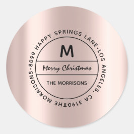 Adesivo Casado de endereço da família natalícia RSVP Monog