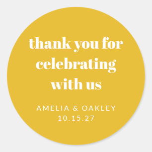 Adesivo Casais Amarelos personalizados e bonitos Chá Obrig