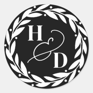 Adesivo Casais Ampersand Inicials Wreath Wedding