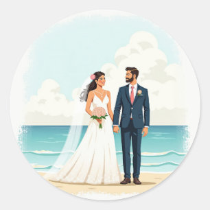 Adesivo Casais Beach Wedker Sticker