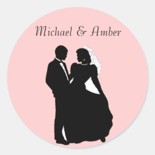 Adesivo Casais de Casamento de Silhoutte Preto e Branco
