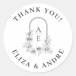 Adesivo Casais de exaustão de Rosa Floral Elegante Monogra