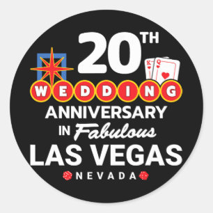 Adesivo Casal 20 de Aniversário de 20 de de Vegas Anni