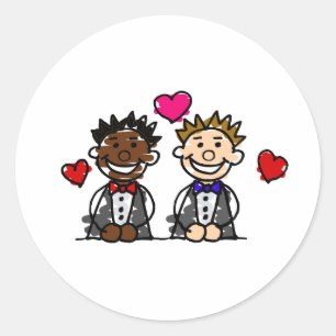 Adesivo Casal alegre Bi-Racial