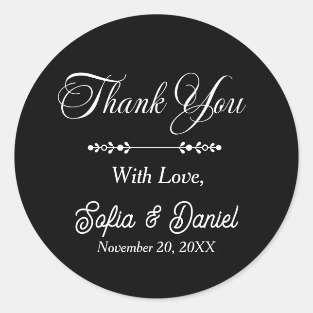 Adesivo Casal Artístico Chic de Casamento Negro e Branco d (Frente)