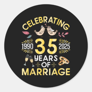 Adesivo Casal Celebrando 35 Anos De Casamento A Partir De