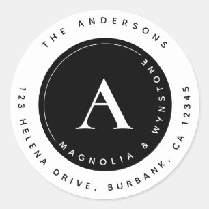 Adesivo Casal Clássico Monograma Endereço de Retorno Cláss