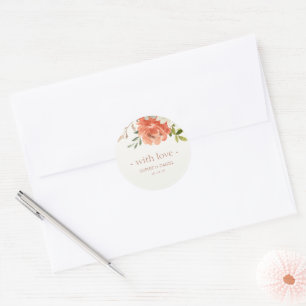 Adesivo Casal De Aquarela Floral Elegante Com Amor