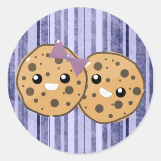 Adesivo Casal de Biscoito de Chocolate Kawaii Fofo