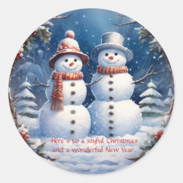 Adesivo Casal de Boneco de Neve