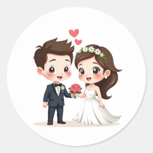 Adesivo Casal de Casamento Adorável