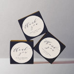 Adesivo Casal de Casamento de Ivory Cream Minimalista Obri<br><div class="desc">Casal de Casamento Minimalista Personalizado Obrigado Coluna Clássica Redonda em Ivory Cream</div>