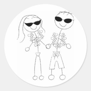 Adesivo Casal de Casamento de Praia